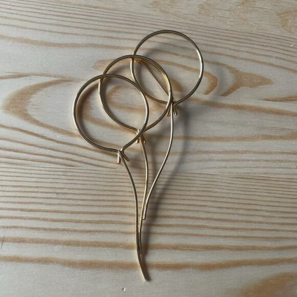 Large Metal Balloon Brooch 1960's Mid Century Modernist